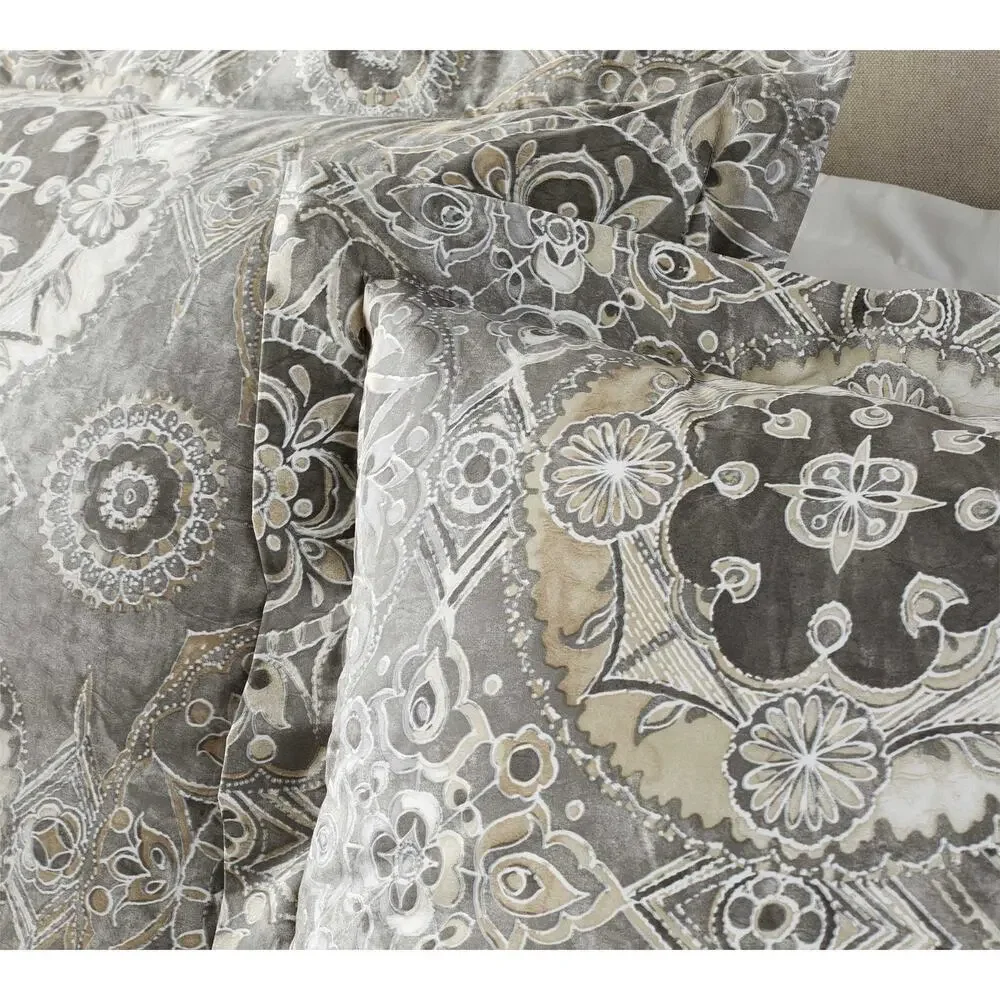 NEW Lot 2 x Pottery Barn Jacquelyn Medallion Organic Sateen Euro Shams Farmhouse